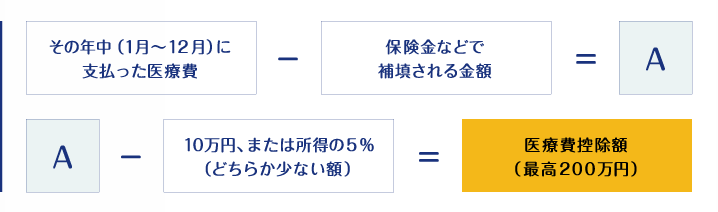 所得税の医療費控除の図